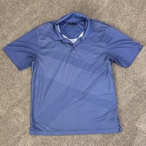 Pebble Beach Men's Purple Polo with Subtle Stripes